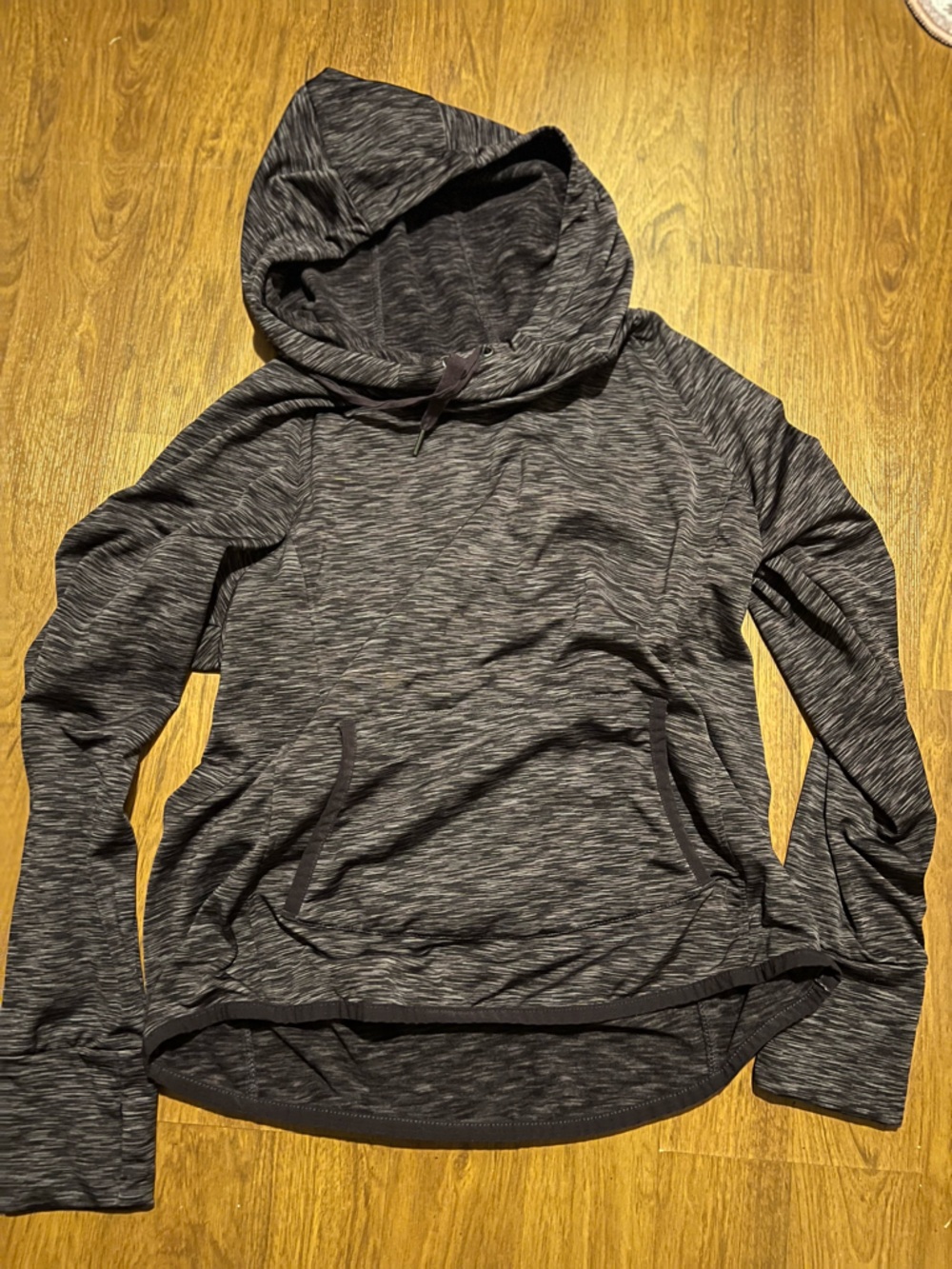 Lightweight Women's Heathered Black Hoodie Sweatshirt